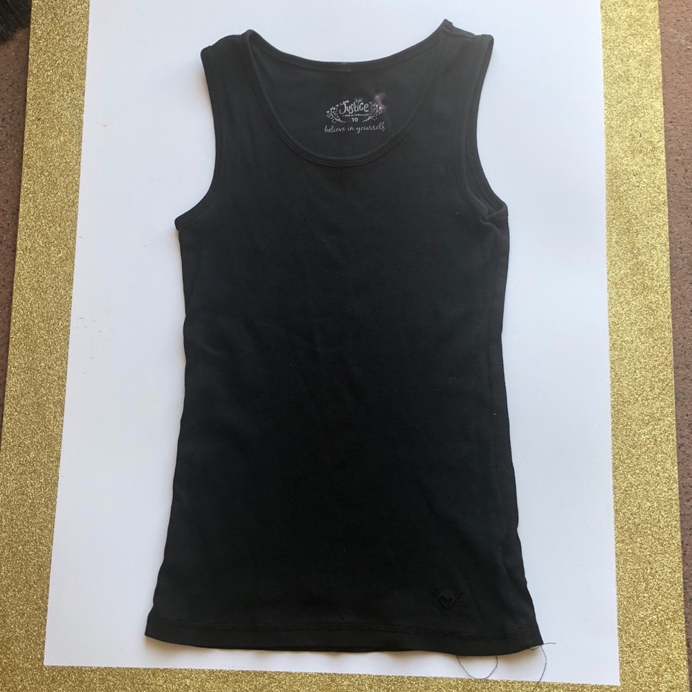 Justice Plain Black Tank Top